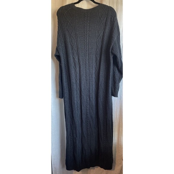 ASOS Curve Womens Sz 18 Gray Chunky Knit Maxi Cardigan Duster Witchy Whimsigoth - Picture 3 of 3